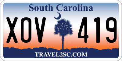 SC license plate XOV419