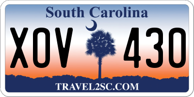 SC license plate XOV430
