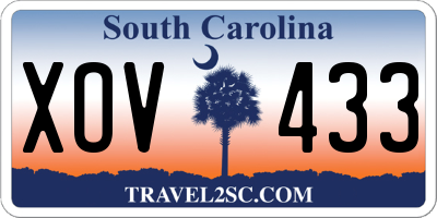 SC license plate XOV433