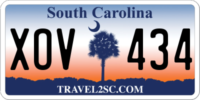SC license plate XOV434