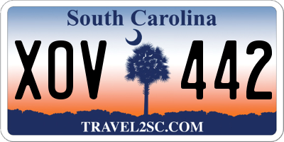 SC license plate XOV442