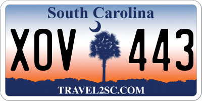 SC license plate XOV443