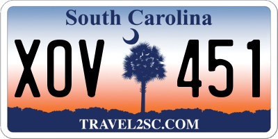 SC license plate XOV451