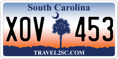 SC license plate XOV453