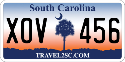 SC license plate XOV456