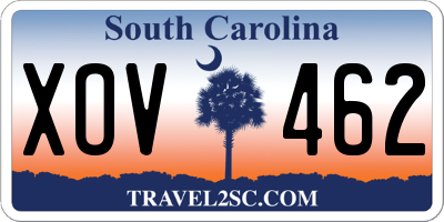 SC license plate XOV462