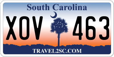 SC license plate XOV463