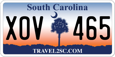 SC license plate XOV465