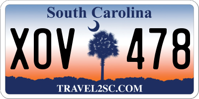 SC license plate XOV478