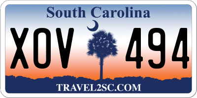 SC license plate XOV494