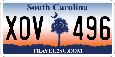 SC license plate XOV496