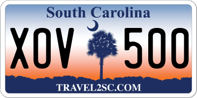 SC license plate XOV500