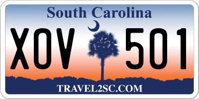 SC license plate XOV501