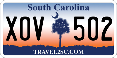 SC license plate XOV502