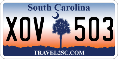 SC license plate XOV503