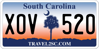 SC license plate XOV520
