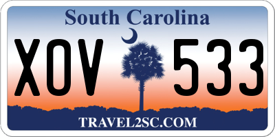 SC license plate XOV533