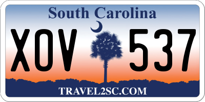 SC license plate XOV537