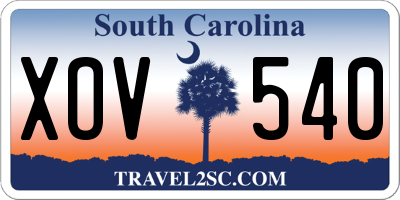 SC license plate XOV540