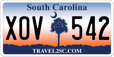 SC license plate XOV542