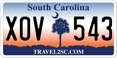 SC license plate XOV543