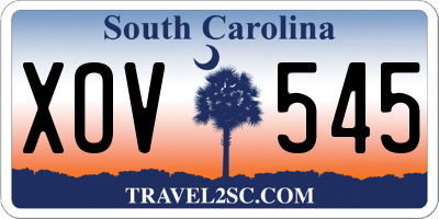 SC license plate XOV545