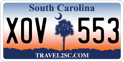 SC license plate XOV553
