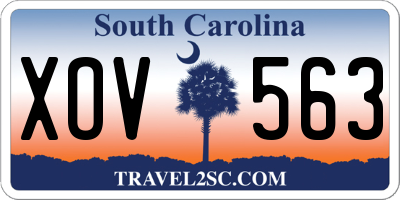 SC license plate XOV563