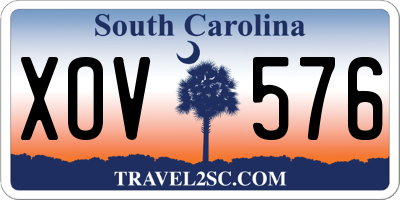 SC license plate XOV576