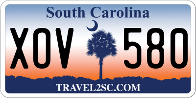 SC license plate XOV580