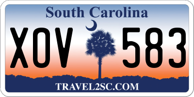 SC license plate XOV583