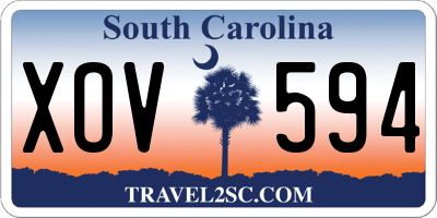 SC license plate XOV594