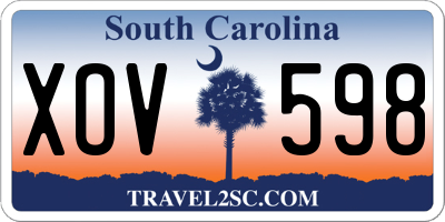SC license plate XOV598