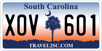 SC license plate XOV601