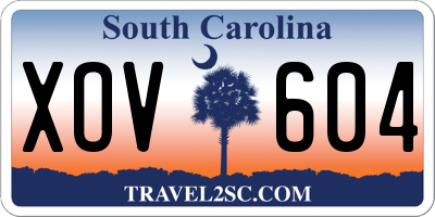 SC license plate XOV604