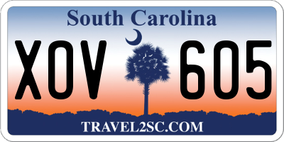 SC license plate XOV605