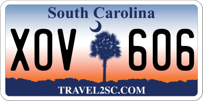 SC license plate XOV606