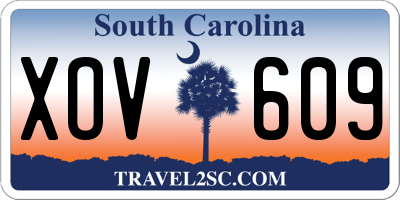 SC license plate XOV609