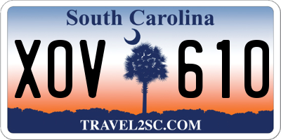 SC license plate XOV610