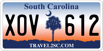 SC license plate XOV612