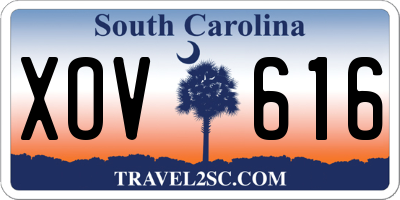 SC license plate XOV616
