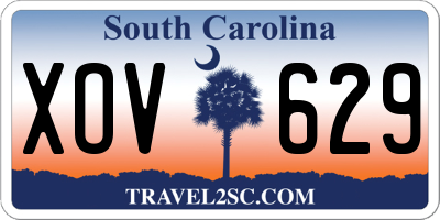 SC license plate XOV629