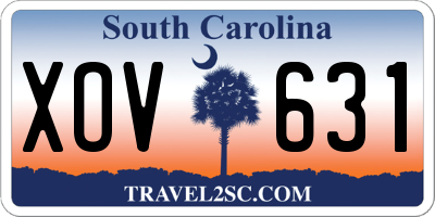 SC license plate XOV631