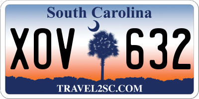 SC license plate XOV632