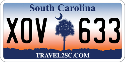 SC license plate XOV633