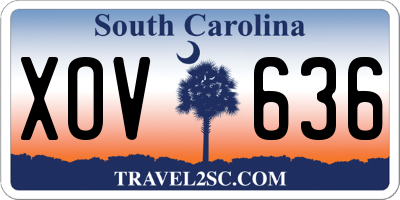 SC license plate XOV636