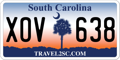 SC license plate XOV638