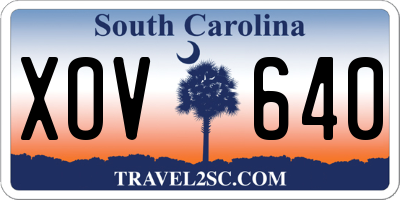 SC license plate XOV640