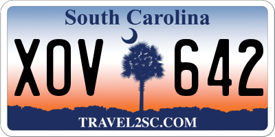 SC license plate XOV642