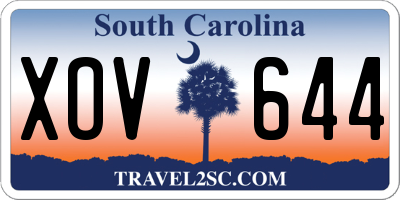 SC license plate XOV644